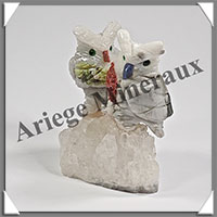 HIBOUX Couple - Socle QUARTZ - 60x45x25 mm - A016