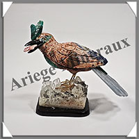 MARTIN PECHEUR (Corps en LEOPARDITE) - 130x105x65 mm - A009