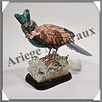 MARTIN PECHEUR (Corps en LEOPARDITE) - 130x105x65 mm - A009