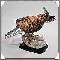 MARTIN PECHEUR (Corps en LEOPARDITE) - 130x105x65 mm - A009