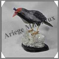 OISEAU HUPPE (Corps en ONYX SARDOINE) - 125x115x65 mm - A002