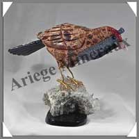 OISEAU HUPPE (Corps en LEOPARDITE) - 140x105x80 mm - A003