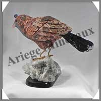 OISEAU HUPPE (Corps en LEOPARDITE) - 140x105x80 mm - A003
