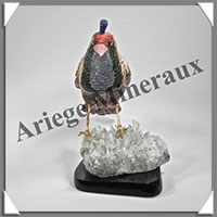 OISEAU HUPPE (Corps en LEOPARDITE) - 125x120x70 mm - A005