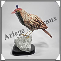 OISEAU HUPPE (Corps en LEOPARDITE) - 125x120x70 mm - A005