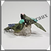 PERROQUETS Couple - Socle QUARTZ - 65x50x30 mm - A002