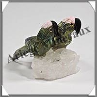 PERROQUETS Couple - Socle QUARTZ - 65x50x45 mm - A003