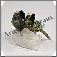 PERROQUETS Couple - Socle QUARTZ - 65x50x45 mm - A003