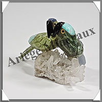 PERROQUETS Couple - Socle QUARTZ - 65x55x40 - A005