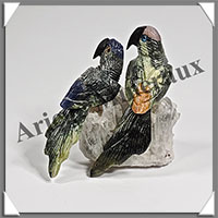PERROQUETS Couple - Socle QUARTZ - 60x45x45 - A008