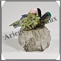 PERROQUETS Couple - Socle QUARTZ - 70x70x65 - A010