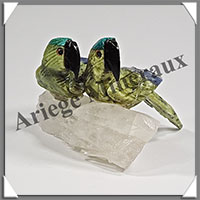 PERROQUETS Couple - Socle QUARTZ - 65x45x40 - A011
