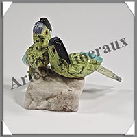 PERROQUETS Couple - Socle QUARTZ - 65x55x40 - A012