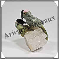 PERROQUETS Couple - Socle QUARTZ - 60x60x35 - A013