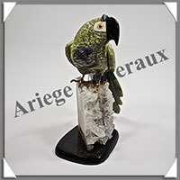 PERROQUET VERT (Corps en SERPENTINE) - 130x110x50 mm - A009