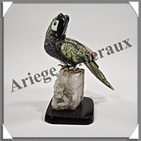 PERROQUET VERT (Corps en SERPENTINE) - 125x120x95 mm - A010