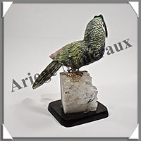 PERROQUET VERT (Corps en SERPENTINE) - 125x120x95 mm - A010