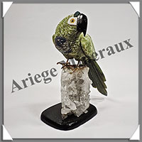 PERROQUET VERT (Corps en SERPENTINE) - 140x110x55 mm - A011