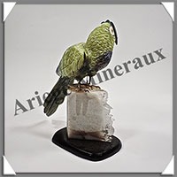 PERROQUET VERT (Corps en SERPENTINE) - 140x110x55 mm - A011