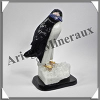 PINGOUIN (Corps en ONYX NOIR) - 115x90x70 mm - A003