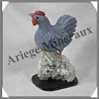 POULE (Corps en CELESTINE) - 120x90x70 mm - A001