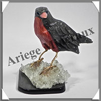 ROUGE GORGE (Corps en ONYX SARDOINE) - 95x90x80 mm - A004