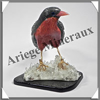 ROUGE GORGE (Corps en ONYX SARDOINE) - 95x90x80 mm - A004