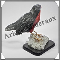 ROUGE GORGE (Corps en ONYX SARDOINE) - 95x90x80 mm - A004