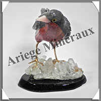 ROUGE GORGE (Corps en ONYX SARDOINE) - 90x80x75 mm - A005