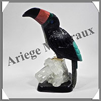 TOUCAN (Corps en ONYX NOIR) - 125x100x80 mm - A006
