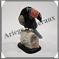 TOUCAN (Corps en ONYX NOIR) - 120x95x85 mm - A007