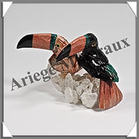 TOUCANS Couple - Socle QUARTZ - 65x40x40 mm - A004