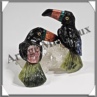 TOUCANS Couple - Socle QUARTZ - 60x55x40 mm - A005