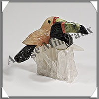 TOUCANS Couple - Socle QUARTZ - 55x50x50 mm - A007