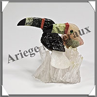 TOUCANS Couple - Socle QUARTZ - 55x50x50 mm - A007