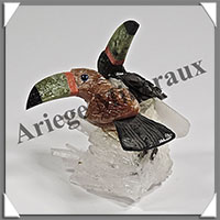 TOUCANS Couple - Socle QUARTZ - 60x50x40 mm - A008