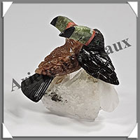 TOUCANS Couple - Socle QUARTZ - 60x50x40 mm - A008