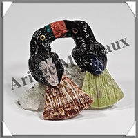 TOUCANS Couple - Socle QUARTZ - 55x45x45 mm - A010