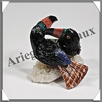 TOUCANS Couple - Socle QUARTZ - 65x55x40 mm - A011