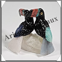 TOUCANS Couple - Socle QUARTZ - 55x55x40 mm - A012