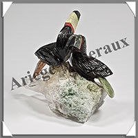 TOUCANS Couple - Socle QUARTZ - 65x60x30 mm - A016