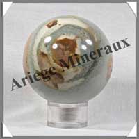 JASPE MULTICOLORE - Sphre - 70 mm - 470 grammes - R004